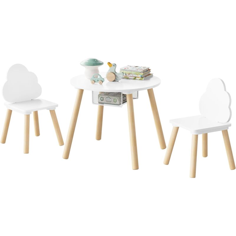 WOLTU Table Enfant avec Chaise, en MDF et Bois Massif, Table et Chaise Enfant, Ensemble de 1 Table et 2 Chaises pour Enfants, Blanc WOLTU Table Enfant avec Chaise, en MDF et Bois Massif, Table et Chaise Enfant, Ensemble de 1 Table et 2 Chaises pour Enfants, Blanc