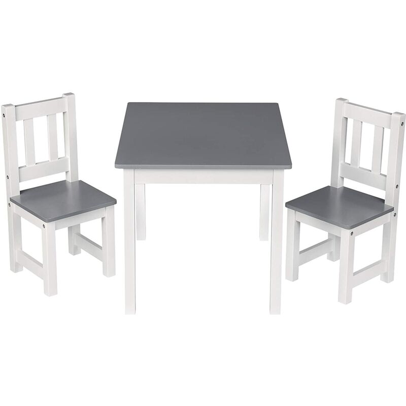 Woltu - Combinaison de table et chaises en bois pour enfants. 1 x table d'enfant + 2 chaises pour enfants d'âge préscolaire