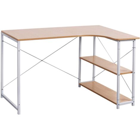 WOLTU Computer Desk Black Office Desk Writing PC Laptop Table Dining Gaming Table-Light Oak & Grey