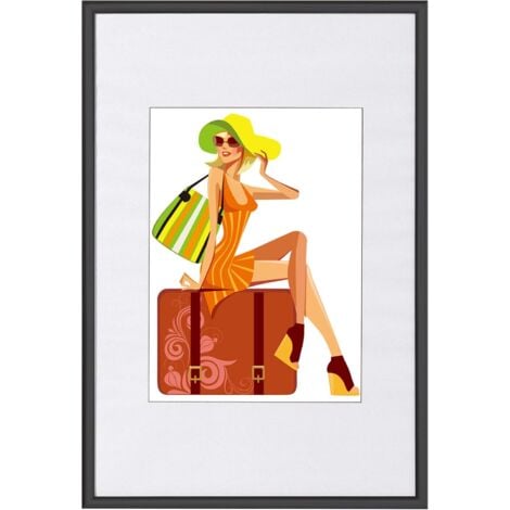 WOLTU Cornice per Foto Portafoto da Parete con Passepartout Album Moderno Wall Décor 1 Pezzo 40x 50 cm Nero