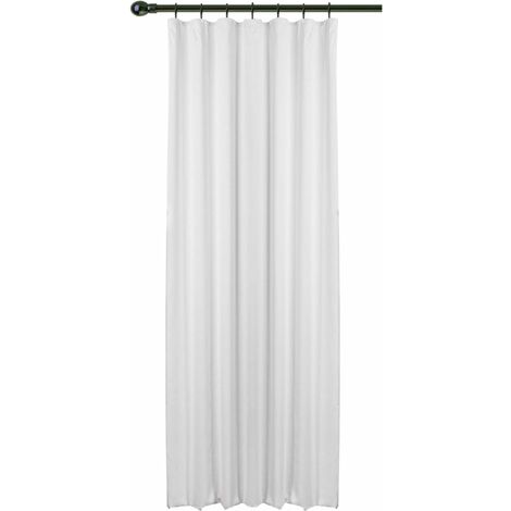 WOLTU Cortina Opaca el cordón el Sombreado Cortinas de Luz para la Entrada Principal Dormitorio 135x225 cm Blanco (1 Pieza)  ,Cortina sin correas