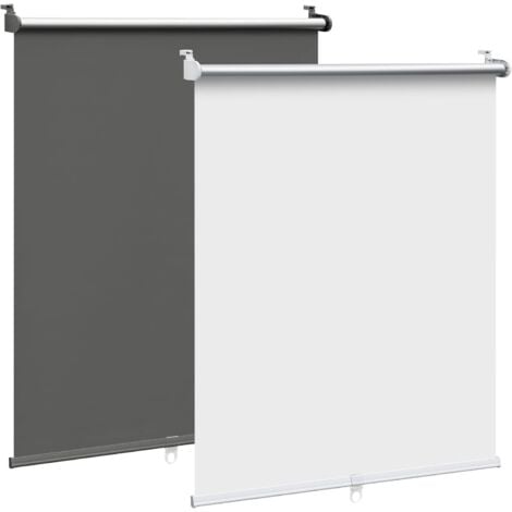 WOLTU Taladrar, Estor Enrollable Opaco Aislante Térmico para Ventana o Puerta, Protección de Privacidad Blanco Sin Cable 70x150 cm
