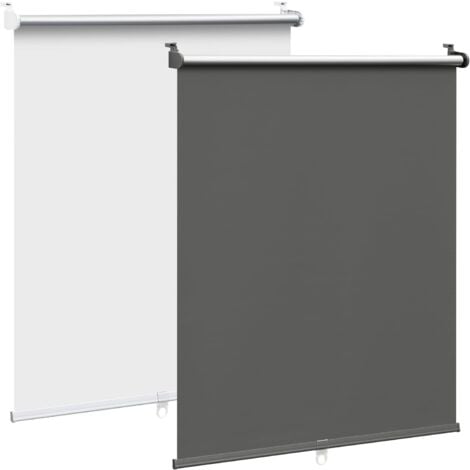 WOLTU Taladrar, Estor Enrollable Opaco Aislante Térmico para Ventana o Puerta, Protección de Privacidad Negro Carbón Sin Cable 100x150 cm
