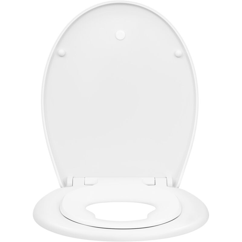 Woltu - Couvercle de wc en plastique, Abattant de toilettes softclose avec siège enfant intégré, fixation rapide, antibactériennes, Blanc