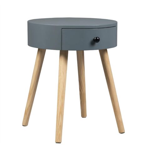 WOLTU Mesitas de Noche Mesa de Centro con Cajón con Patas Madera MDF 38x38x48cm