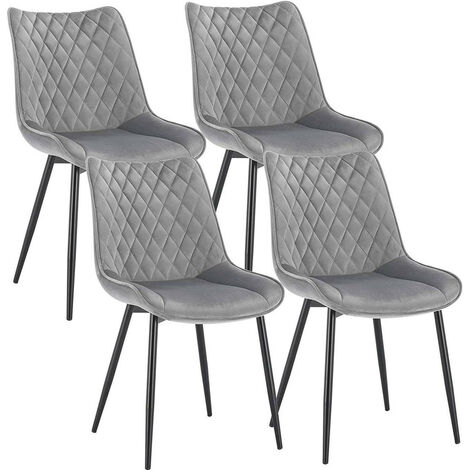 4er-Set Esszimmerstühle Küchenstühle Sitzfläche aus Samt Gestell aus Metall