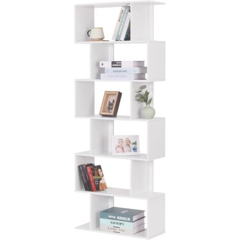 WOLTU Estantería para Libros de Pie Librería Vertical con 3 Compartimentos  Abiertos 2 Cajones y 1 Armario Libreria Blanca de Almacenaje para Oficina  Salón Dormitorio Cocina Blanco