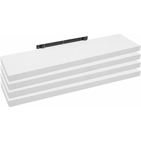 WOLTU Estanteria Pared Estante Flotante Juego de 4 Estante Pared de Madera de MDF para salón Cocina Pasillo Blanco G