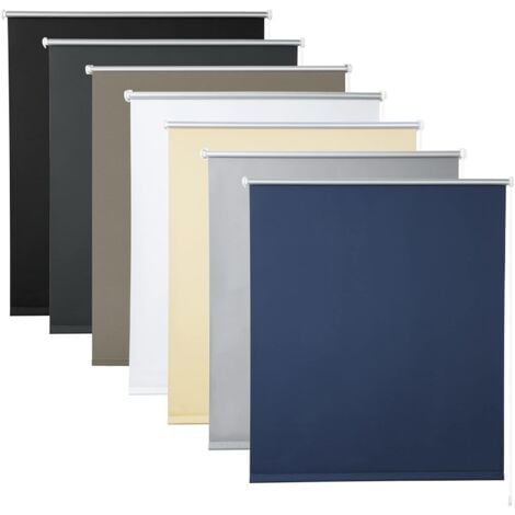 WOLTU Estor Enrollable Translúcido Liso Estor Opaco para Ventana Persiana Térmica Opaca Protección UV y Sol sin Perforación 50x160 cm Azul
