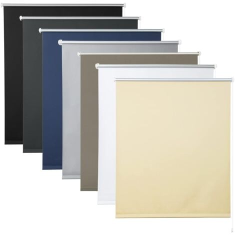 WOLTU Translúcido Liso Estor Opaco para Ventana Persiana Térmica Opaca Protección UV y Sol sin Perforación 60x160 cm Beige