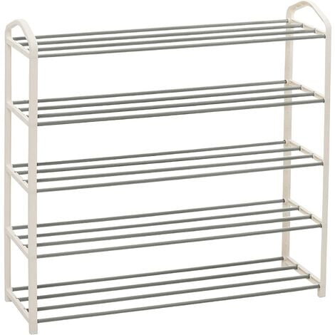 HODYANN Étagère à Chaussures à 9 Niveaux – Organisateur De 36 à 40 Paires Avec Housse En Tissu Non Tissé, Double Rangée Pour Placard (étagère Noire Avec Housse Grise