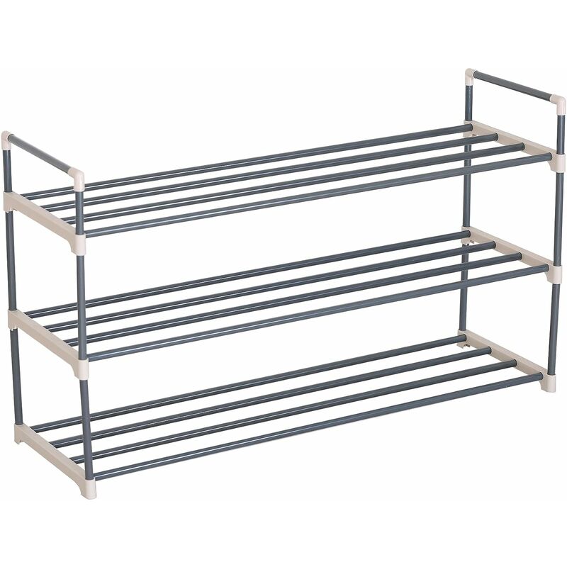 Tagère à chaussures, porte-chaussures xxl, 3 couches pour 15 paires de chaussures, 92x30x54cm, Beige - Woltu