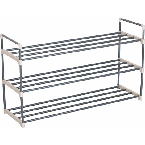 WOLTU Étagère à chaussures.porte-chaussures XXL. 3 couches pour 15 paires de chaussures. 92x30x54cm.Beige