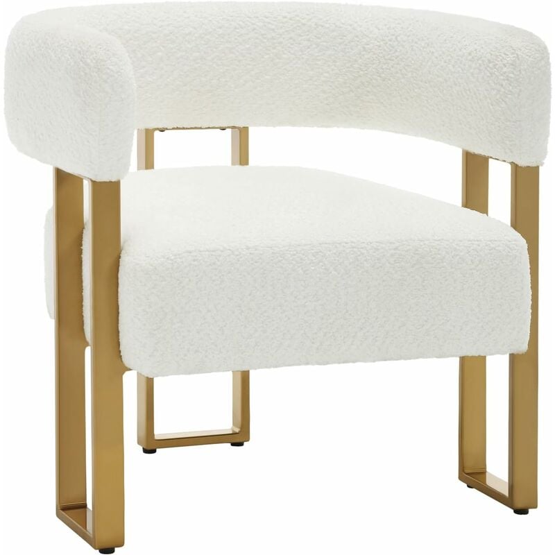 Woltu - Fauteuil Salon en Tissu Chenille et Métal, 67, 5x60x70 cm, Fauteuil Relax, Fauteuil Chambre, Fauteuil Crapaud Adulte, Chaise avec Dossier