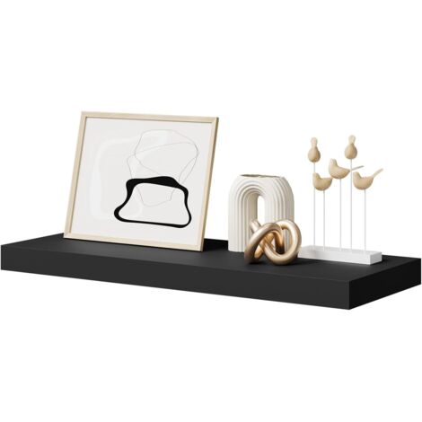 WOLTU Floating Shelf Storage Display Unit Wall Mounted Bookcase Unit Black 60 cm