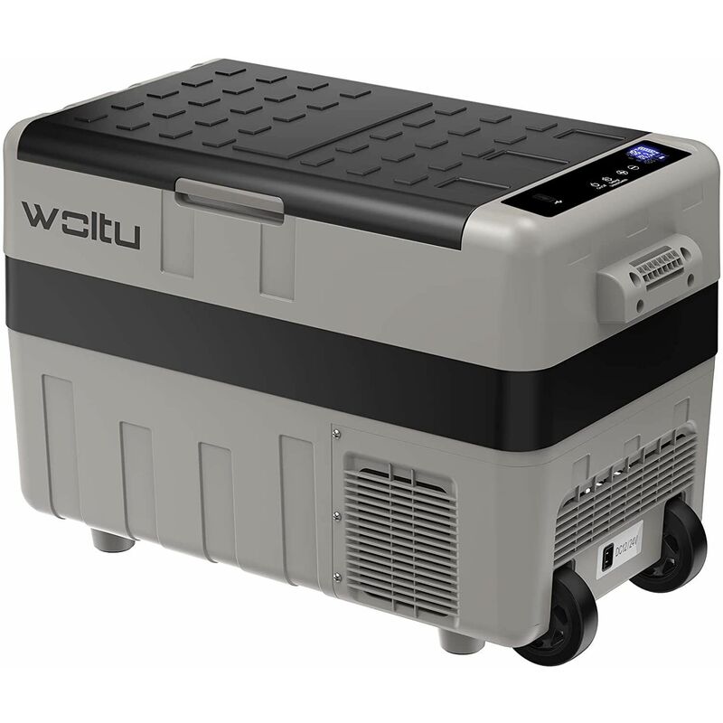 Image of WOLTU Frigorifero Elettrico Portatile. Mini Frigo a Compressore da 40L. Congelatore con Ruote. Maniglia e Porta USB. 12/24V e 100-240V. per Auto.