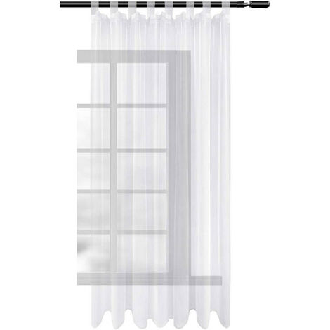 Gardinen transparent mit Schlaufen Vorhang Voile Tüll Wohnzimmer