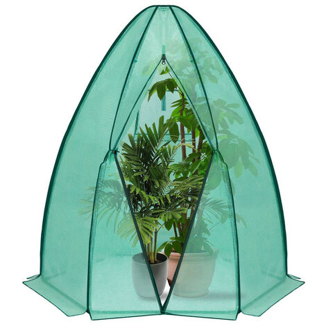 WOLTU Gewächshaus Foliengewächshaus 160x180cm, PE halbtransparente Tomatengewächshaus Winterschutz, überwinterungszelt für Pflanzen wetterfest Mehrzwecktreibhaus Pflanzenhaus Grün