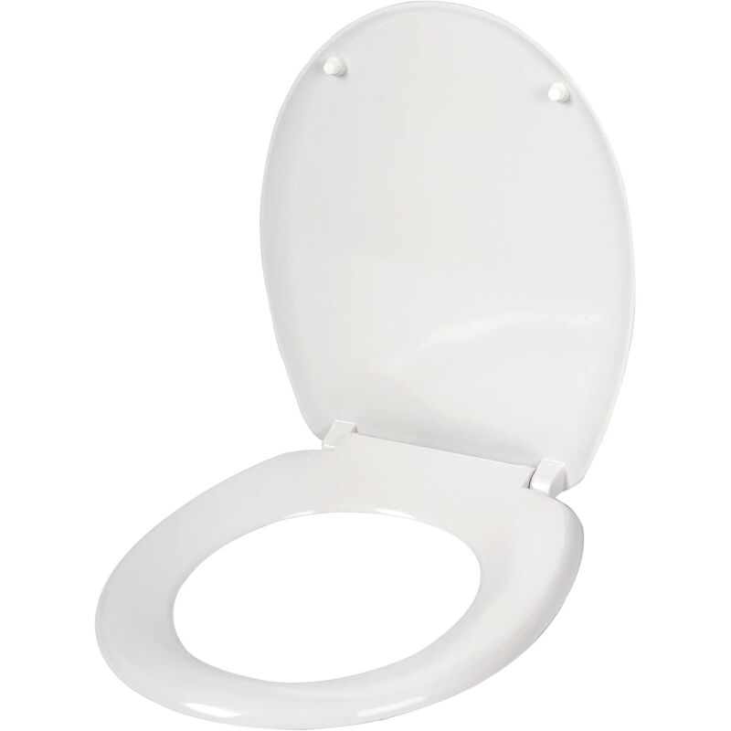 Soft Close wc Toilet Seats Anti-Bacterial Adjustable Hinge Bathroom Bottom Fixed White - Woltu