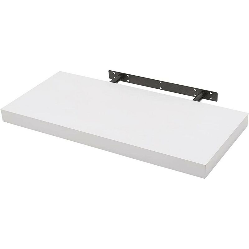 High Gloss Floating Shelf Storage Display Unit Wall Mounted bookcases Unit White 80 cm - White - Woltu