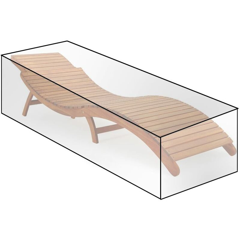 Woltu - Housse de Protection Housse de Chaises de Jardin en Oxford 600D, Couverture de Meubles de Jardin, 218x77x55cm, Bâche Extérieure Anti-UV