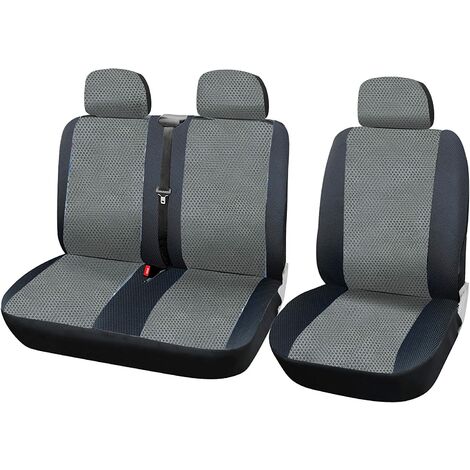 Woltu – Housse de siège universelle pour camion en polyester – Couleur gris noir – Protection contre poussière et saleté – Installation avec crochets