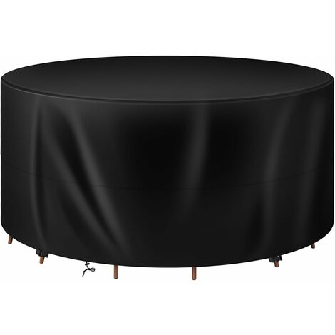 WOLTU Housse pour Mobiliers de Jardin, Tissu Oxford 420D, avec Cordon de Serrage, Hydrofuge, Résistant au UV, 130x130x75cm, Noir