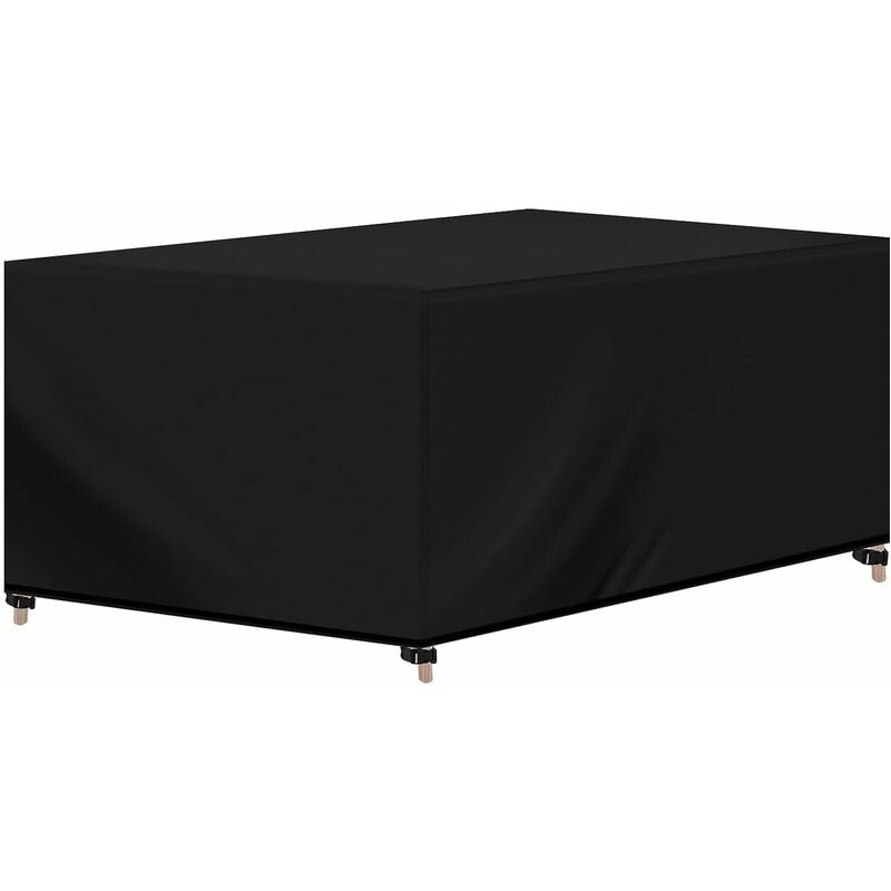 Housse pour Mobiliers de Jardin, Tissu Oxford 420D, avec Cordon de Serrage, Hydrofuge, Résistant au uv, 250x210x90cm, Noir - Woltu