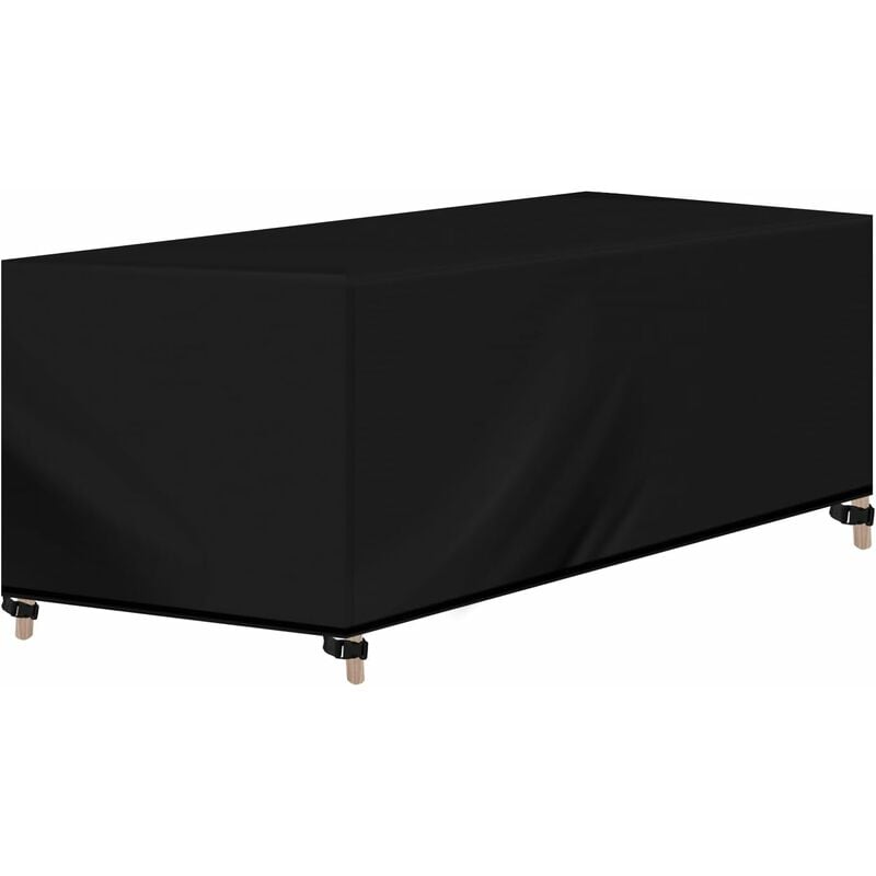 Housse pour Mobiliers de Jardin, Tissu Oxford 420D, avec Cordon de Serrage, Hydrofuge, Résistant au uv, 170x95x74cm, Noir - Woltu