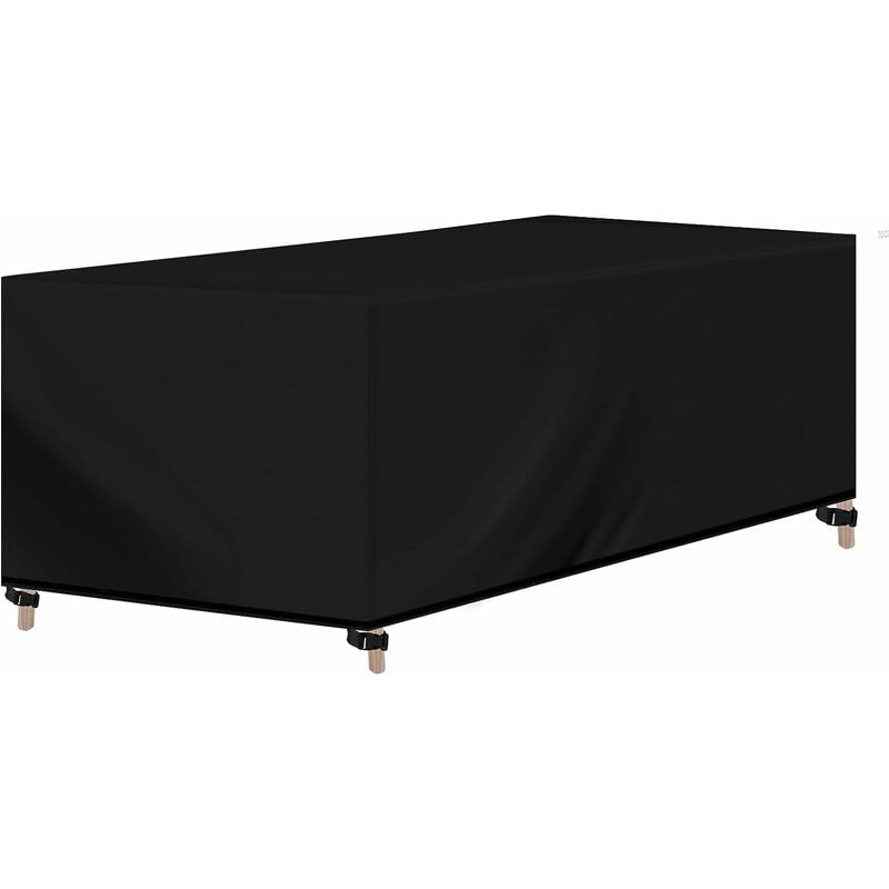 Housse pour Mobiliers de Jardin, Tissu Oxford 420D, avec Cordon de Serrage, Hydrofuge, Résistant au uv, 180x120x74cm, Noir - Woltu
