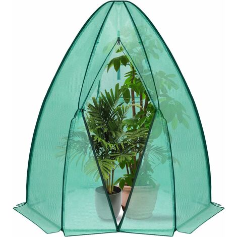 WOLTU Invernadero de Jardín Invernadero para Cultivo Plantas Semilla Estructura Metal Estable de PE de 130g/m Impermeable Rresistente al Viento y Rayos UV 160x140x180cm Verde