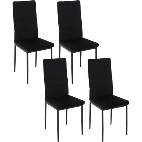 WOLTU Juego de 4 Sillas de Comedor Modernas Salón Cocina Asiento de Terciopelo con Patas de Metal, Negro