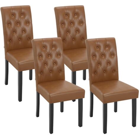 WOLTU Juego de 4 Sillas de Comedor - Sillas Modernas, Sillas de Comedor, Sillas de Comedor, Marrone
