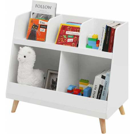 WOLTU Kinderregal Bücherregal mit 5 offenen Fächern, 82x70x35 cm, Weiß