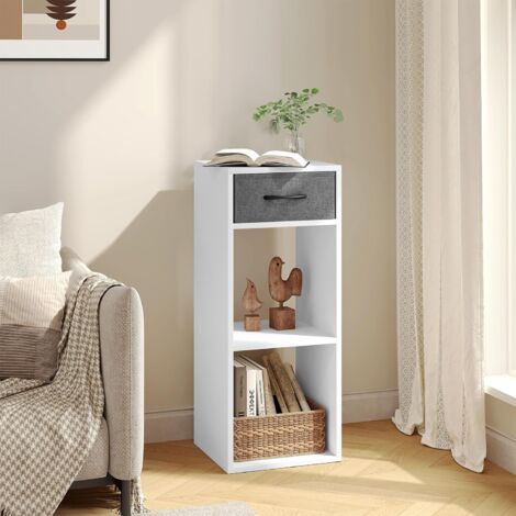 WOLTU Libreria Design Moderno a 3 Livelli con Cassetto, Bianco
