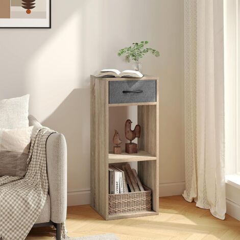 WOLTU  Libreria Design Moderno a 3 Livelli con Cassetto, Rovere chiaro