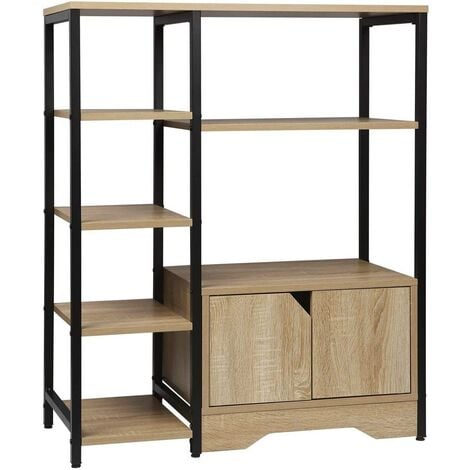 WOLTU Libreria Moderna Design 80 x 35 x 97 cm Scaffale Portaoggetti per Libri CD Legno