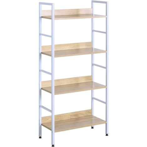 WOLTU Libreria per Studio Ufficio Scaffale a 4 Ripiani Mensole Porta Piante