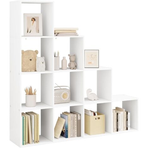 WOLTU Libreria scaffale 10 scomparti colore Bianco. 136x29.1x136cm