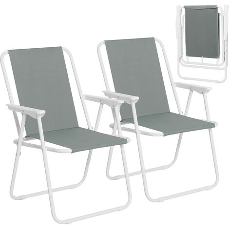 Woltu – Lot de 2 chaises de camping pliantes – Légères 2.1 kg – Dossier haut et accoudoirs – Tissu Oxford 600D imperméable – Capacité 100 kg