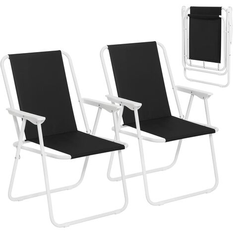 Woltu – Lot de 2 chaises de camping pliantes – Tissu Oxford 600D – Accoudoirs – Taille dépliée 58 x 53 x 76 cm – Capacité 100 kg – Poids 2.1 kg