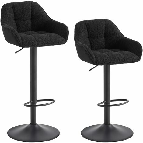 Woltu – Lot de 2 tabourets de bar réglables en hauteur – Hauteur d'assise 63-84 cm – Revêtement en chenille et velours côtelé – Capacité 150 kg – Design chic