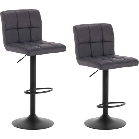 Woltu – Lot de 2 tabourets de bar similicuir et métal – Hauteur réglable 92-114 cm – Dossier ergonomique – Pour bar, restaurant, bureau