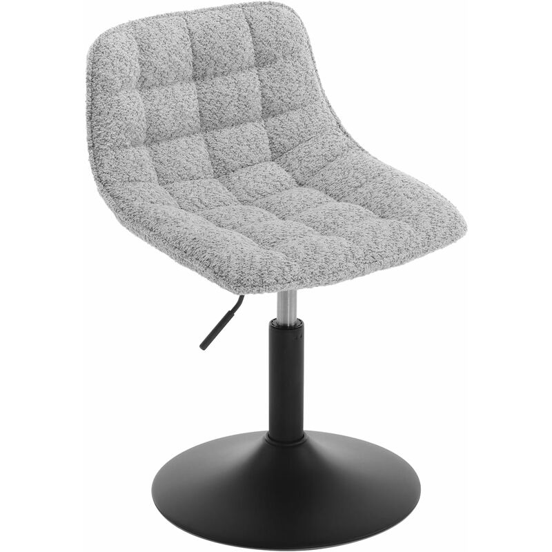 Woltu - Tabouret de Maquillage en Chenille + Métal, Réglable en Hauteur, Tabouret de Cuisine, Tabouret avec Dossier, Chaise de Coiffeuse, Chaise de