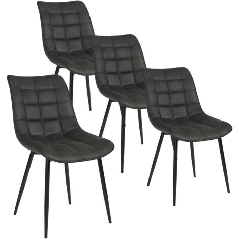 Woltu – Lot de 4 chaises de salle à manger – Assise rembourrée en tissu scientifique épais – Pieds en métal antirouille – Hauteur d'assise 46.5cm