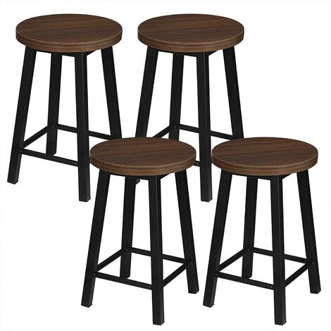WOLTU Lot de 4 Chaises de Salle à Manger Chaises de Cuisine avec Repose-Pieds.Tabouret de Salle à Manger Industrielle.Hêtre foncé