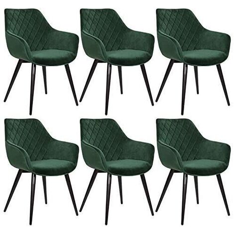 Lot de 4 chaises en velours côtelé vert - Cbc-Meubles