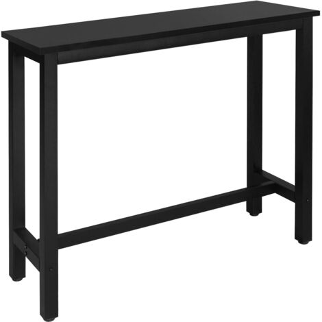 WOLTU Mesa de Bar Mesa de Bistro Mesa de Comedor con Estructura de Metal MDF 120x40x100cm (WxDxH) Negro