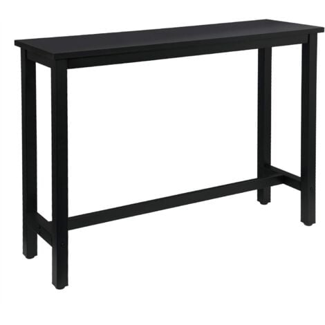WOLTU Mesa de Bar Mesa de Bistro Mesa de Comedor con Estructura de Metal MDF 140x40x100cm (WxDxH) Negro
