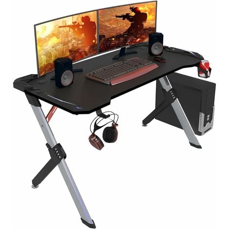 Mesa de gaming y juegos de PC 120 x 60 x 75 cm - Cablematic